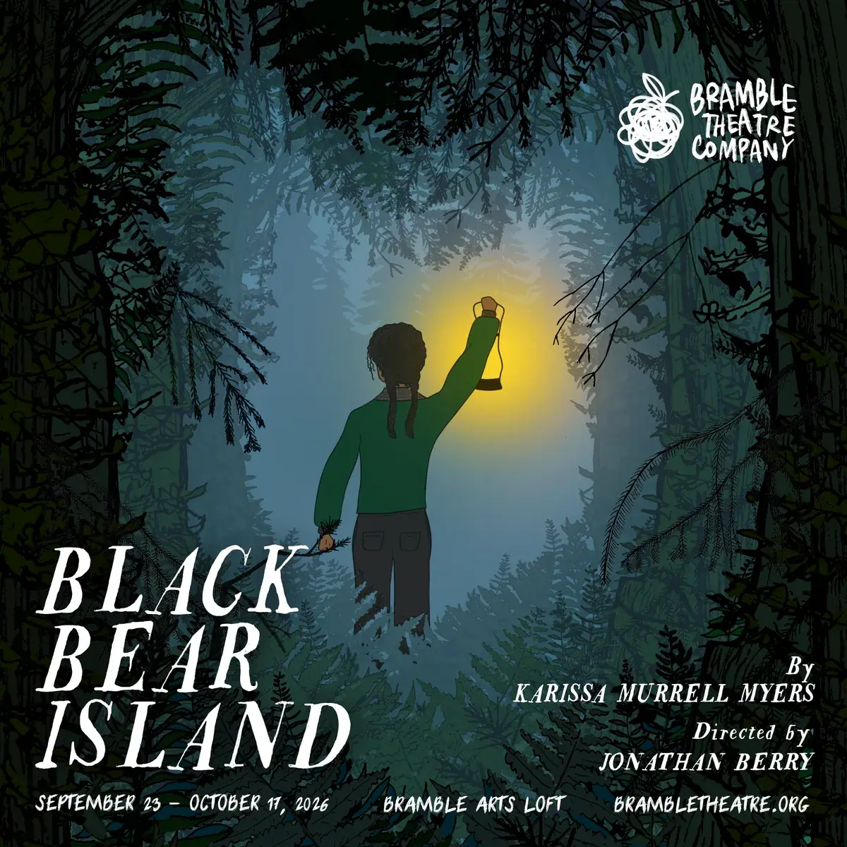Black Bear Island at Bramble Arts Loft — A Chicago premiere production by Karissa Murrell Myers, directed by Jonathan Berry. This multi-week theatrical run is presented by Bramble Theatre Company at Bramble Arts Loft.