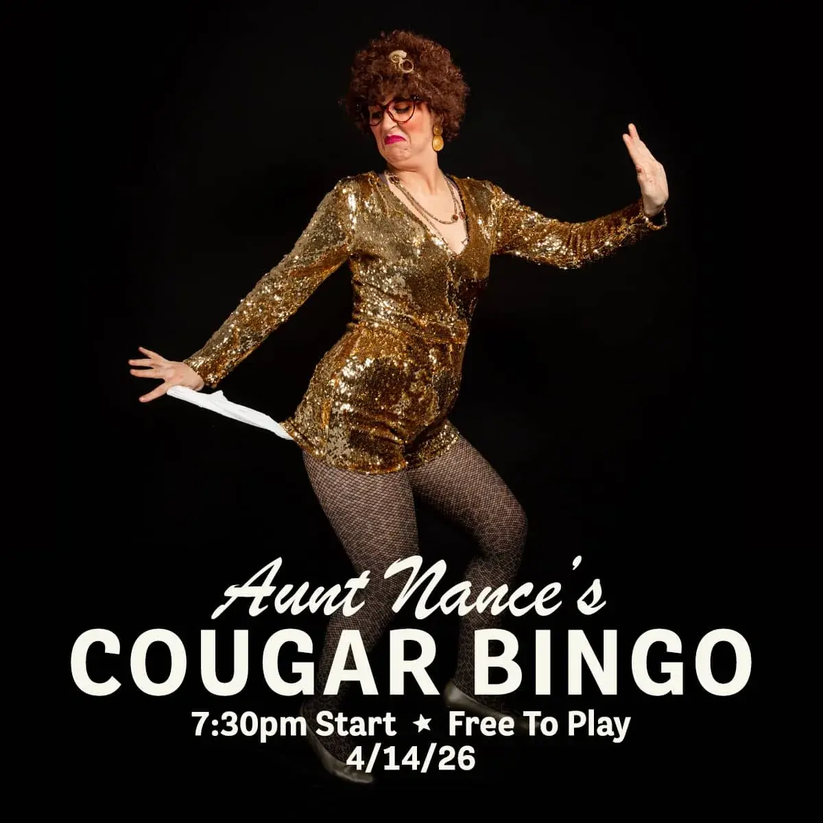Cougar Bingo with Aunt Nance at Carol's Pub — Free bingo hosted by Chicago's Musical Comedy Cougar, Aunt Nance. Start time 7:30 PM.