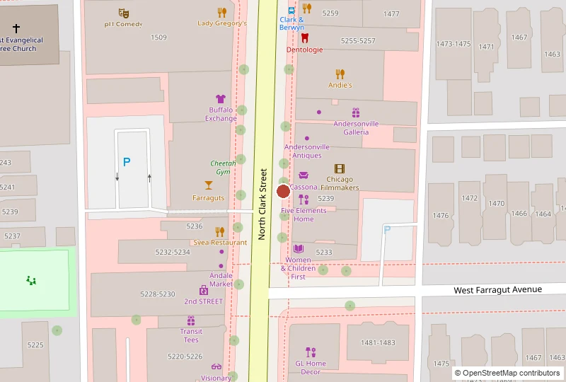 Andie's Café Mediterrano on a map of 5253 N. Clark St., Chicago, IL 60640