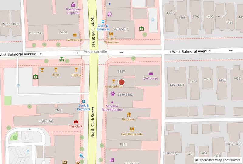 Atmosphere on a map of 5355 North Clark Street, Chicago, Illinois 60640