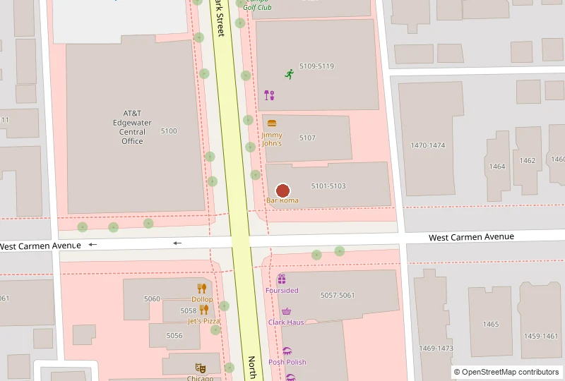 Bar Roma on a map of 5101 North Clark Street, Chicago, IL 60640