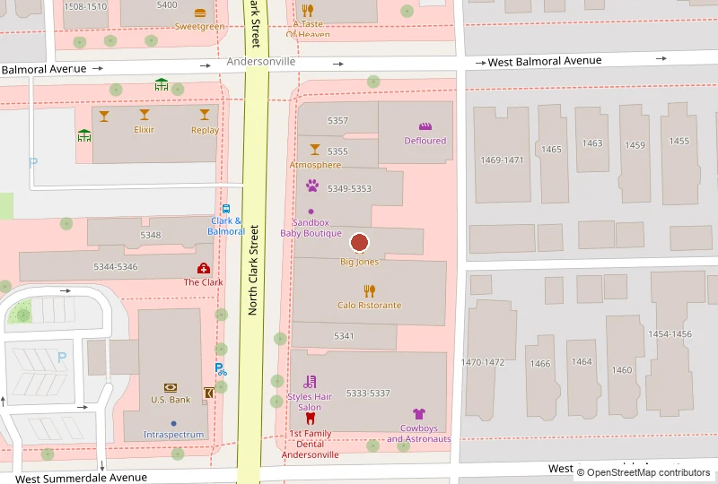 Big Jones on a map of 5347 N Clark St, Chicago, IL 60640