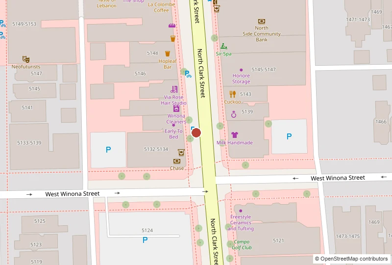 Konak Pizza & Grill on a map of 5150 N. Clark St., Chicago, IL 60640