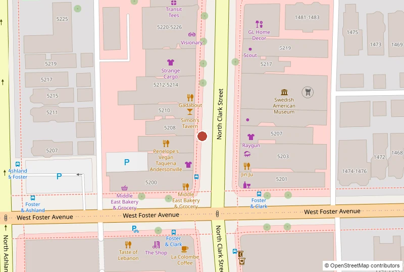 Lady Gregory's on a map of 5260 N. Clark St., Chicago, IL 60640