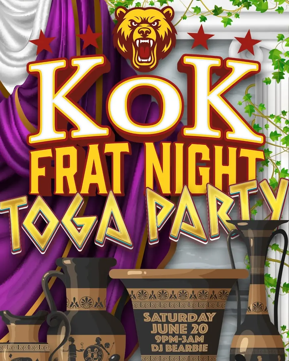 KOK FRAT NIGHT: TOGA PARTY at The SoFo Tap — Toga party frat night event with DJ Bearbie.