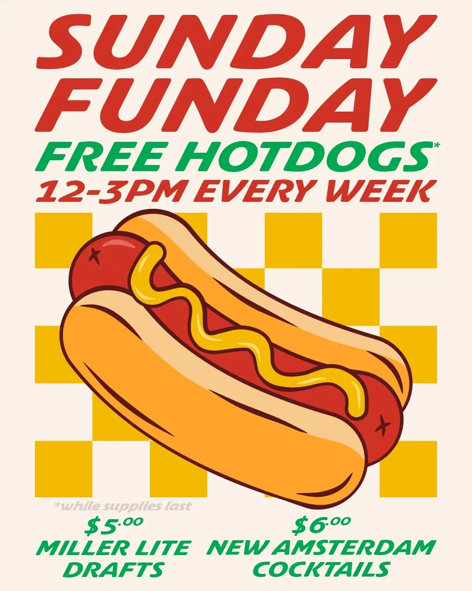 Sunday Funday - Free Hot Dogs at The SoFo Tap — Sunday afternoon event with free hot dogs while supplies last. Features $5 Miller Lite drafts and…